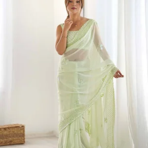 Women's Bollywood Style Chiffon Saree